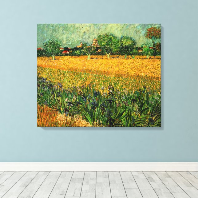 Toile Vue d'Arles avec Irises par Vincent van Gogh (Insitu (Plancher de Bois))
