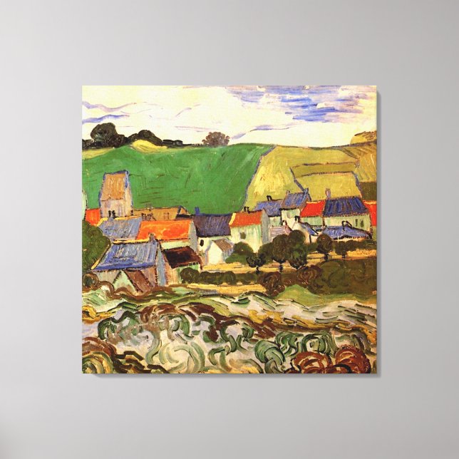 Toile Vue d'Auvers Vincent van Gogh. (Recto)