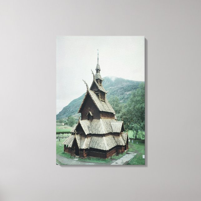 Toile Vue de Borgund stave church, c.1150 (Recto)