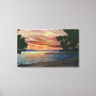 Toile Vue de coucher du soleil de Shoreline avec le