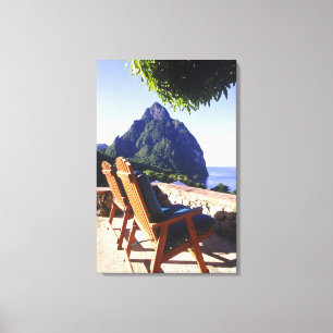 Toile Vue de Gros Piton depuis la villa de Stonefield Es