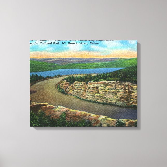 Toile Vue de la coupe rocheuse sur Cadillac Mt Viewing E (Recto)