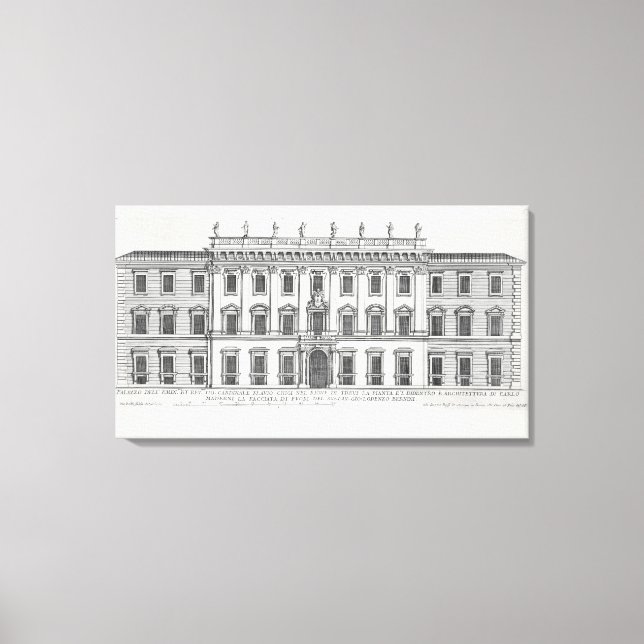 Toile Vue de la façade du Palais Chigi, Rome, design (Recto)