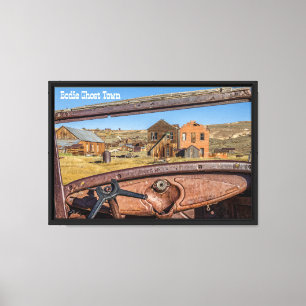 Toile Vue de la fenêtre d'une épave de voiture à Bodie G