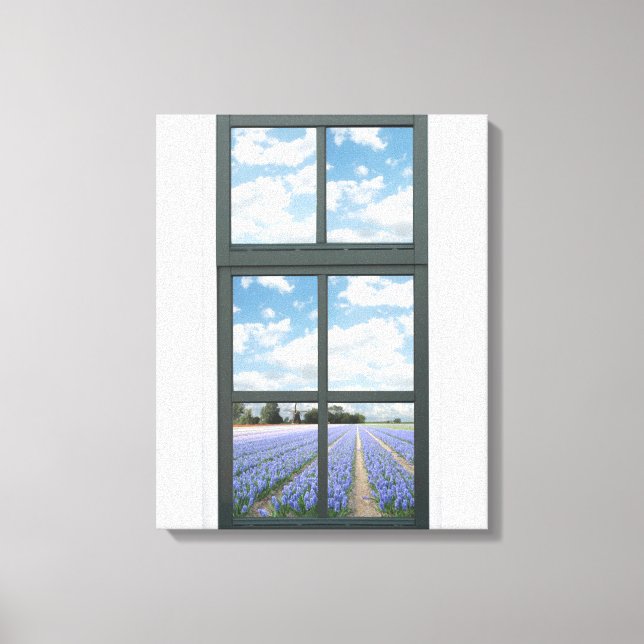 Toile Vue de la fenêtre Faux Floral Hyacinths (Recto)