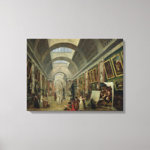 Toile Vue de la galerie grande du Louvre, 1796