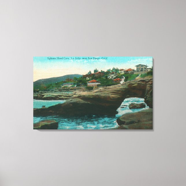 Toile Vue de la grotte Sphinx HeadLa Jolla, CA (Recto)