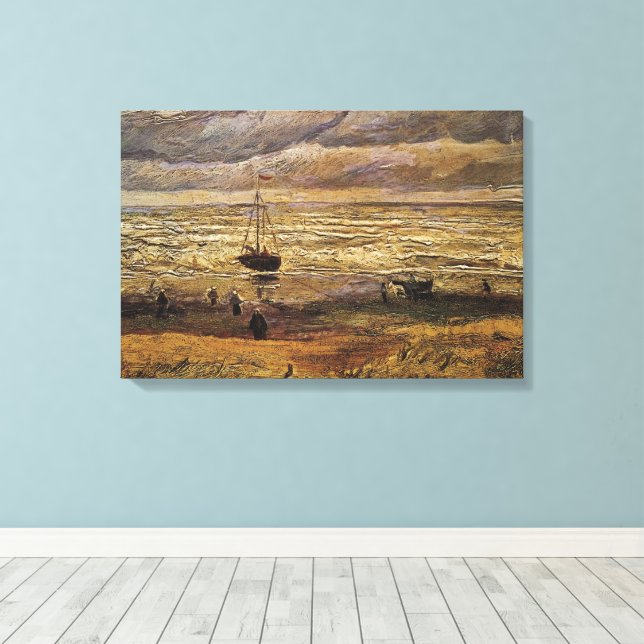 Toile Vue de la mer à Scheveningen par Vincent van Gogh (Insitu (Plancher de Bois))