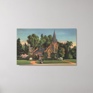 Toile Vue de la petite église des fleurs