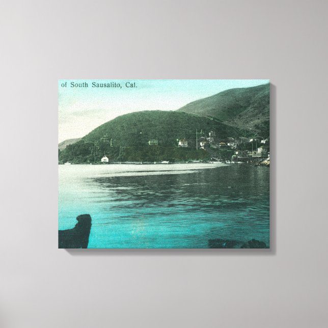 Toile Vue de la rive sud de SausalitoSausalito, CA (Recto)