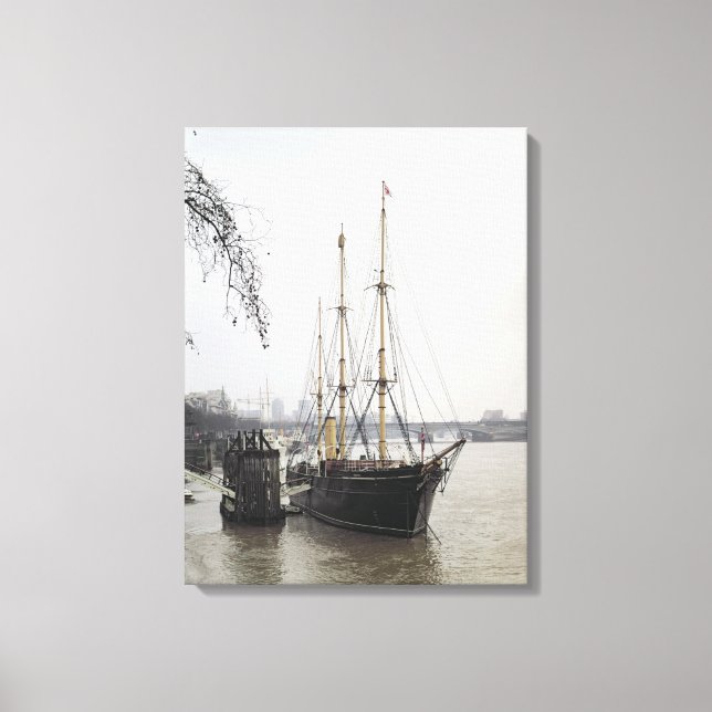 Toile Vue de la Tamise avec découverte de RRS (Recto)