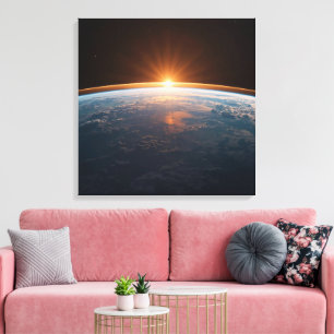 Toile Vue de la Terre depuis l'espace Astronaute de la