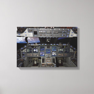 Toile Vue de la Terre en orbite depuis le cockpit de la