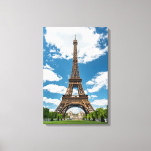 Toile Vue de la Tour Eiffel depuis le parc public Champ