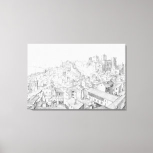 Toile Vue de la ville d'Avignon et de ses environs