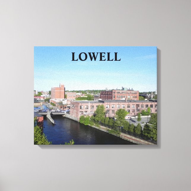 TOILE VUE DE LA VILLE DE LOWELL ENROULÉE (Recto)