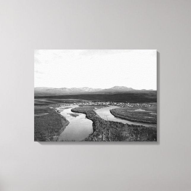 Toile Vue de la ville d'Iditarod, Alaska Photographie (Recto)