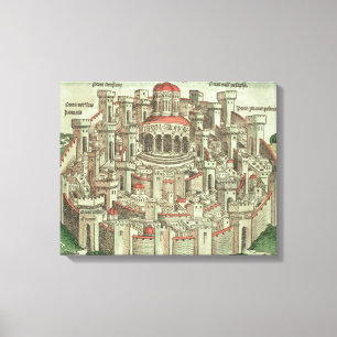 Toile Vue de la ville murée de Jérusalem montrant T