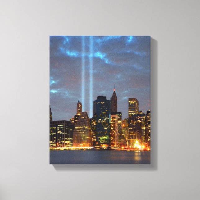 Toile Vue de la ville sur Skyline la nuit. (Recto)