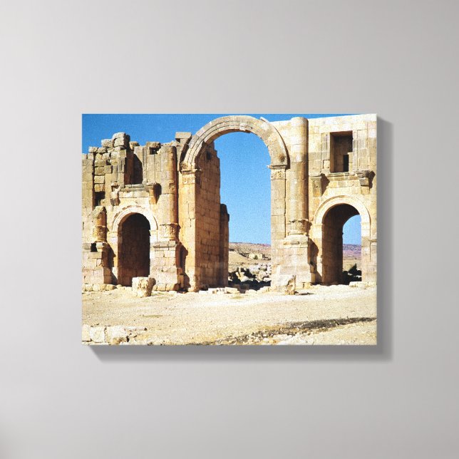 Toile Vue de l'arc triomphal, construit c.129 AD (Recto)