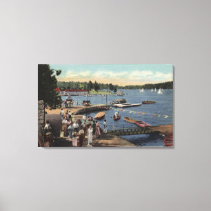 Toile Vue de l'atterrissage de bateau, baignant la