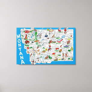 Toile Vue de l'état avec des bandes dessinées, taches