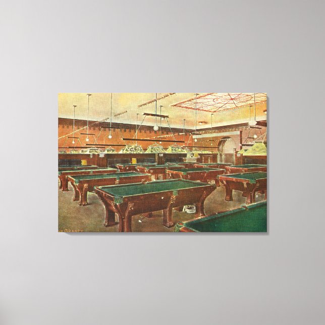 Toile Vue de l'intérieur de la salle de billard Graney (Recto)