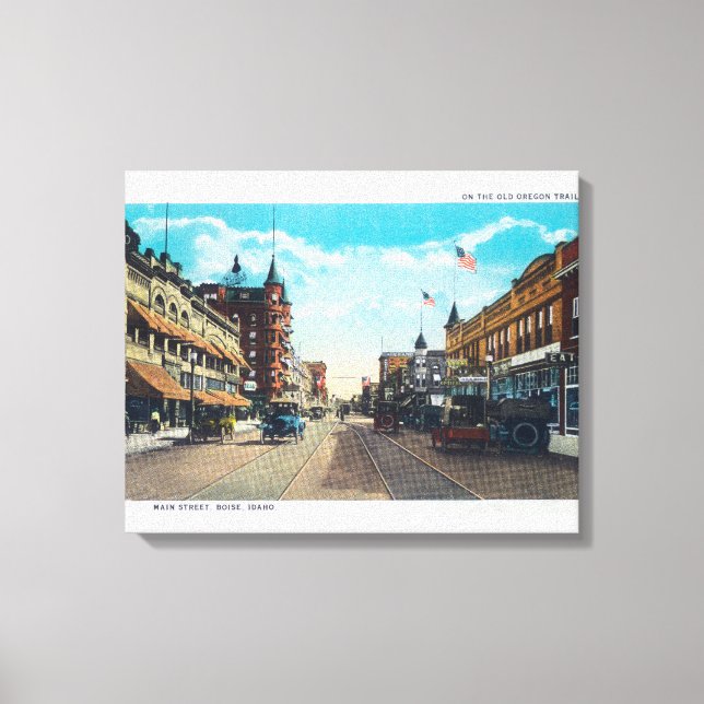 Toile Vue de Main Street avec Ford Model-T (Recto)
