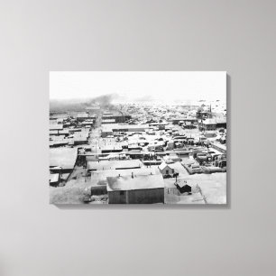 Toile Vue de Nome, Alaska avec neige