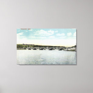 Toile Vue de nouveau pont de Quinsigamond de lac