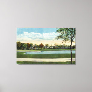 Toile Vue de parc de bord de la mer de lac mirror