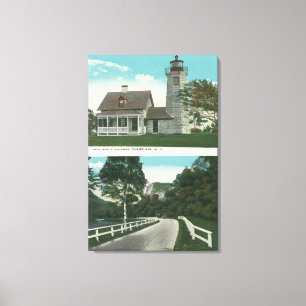 Toile Vue de phare de Champlain de lac