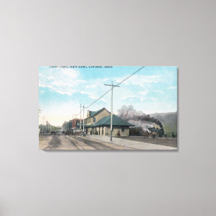 Toile Vue de rue principale d'union DepotLewiston,