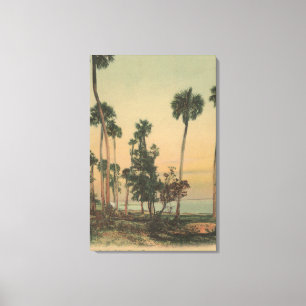 Toile Vue de Shoreline de rivière indienne avec des