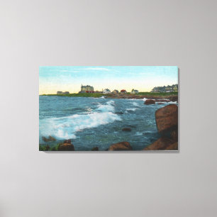 Toile Vue de surf bas de roches