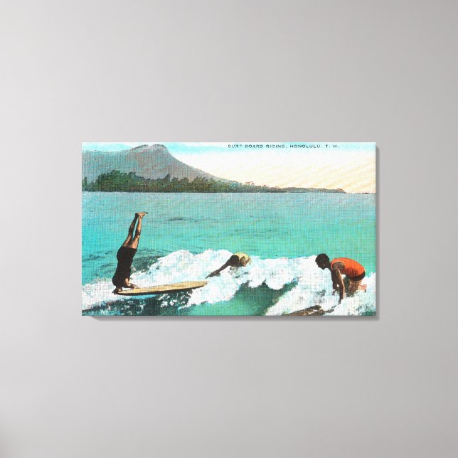 Toile Vue de Surfers Board équitation, une prise d'une (Recto)