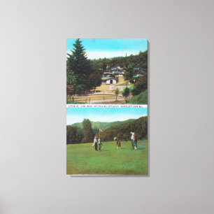 Toile Vue de terrain de golf, au sol de croquet,