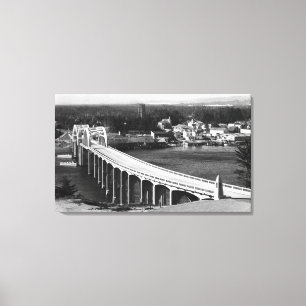 Toile Vue de ville de Florence, Orégon et pont de