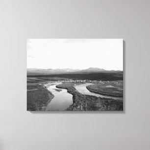 Toile Vue de ville d'Iditarod, photographie de l'Alaska