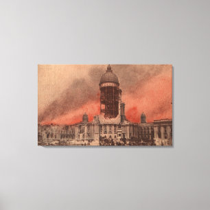 Toile Vue de ville hôtel après tremblement de terre