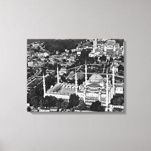 Toile Vue d'ensemble de la mosquée bleue d'Istanbul en T