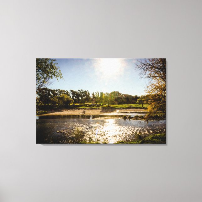 Toile Vue D'Ensemble Des Bords D'Une Rivière À Ciel Clai (Recto)