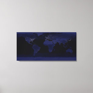 Toile Vue d'ensemble des lumières de la ville terrestre