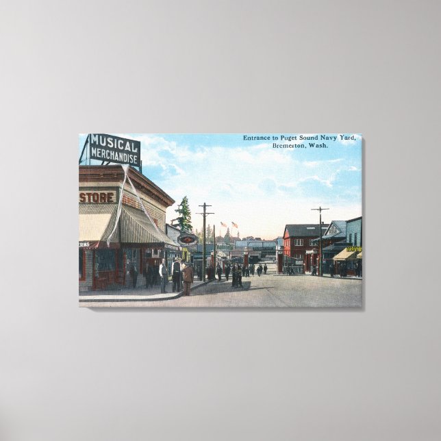 Toile Vue d'entrée du triage des navires de la marine am (Recto)