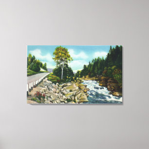 Toile Vue des automnes inférieurs de la rivière