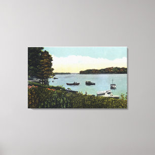 Toile Vue des bateaux aux étroits