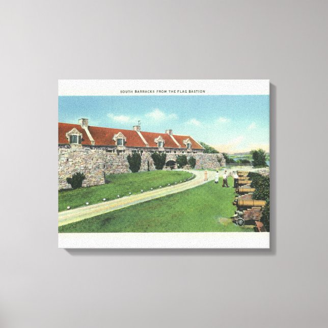 Toile Vue des casernes du Sud depuis le drapeau (Recto)
