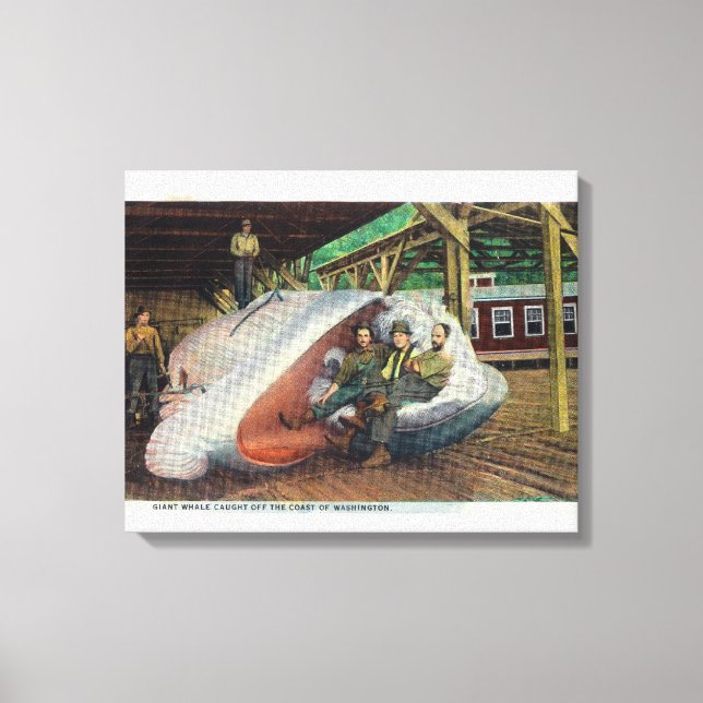 Toile Vue des chasseurs de baleines sur la baleine (Recto)