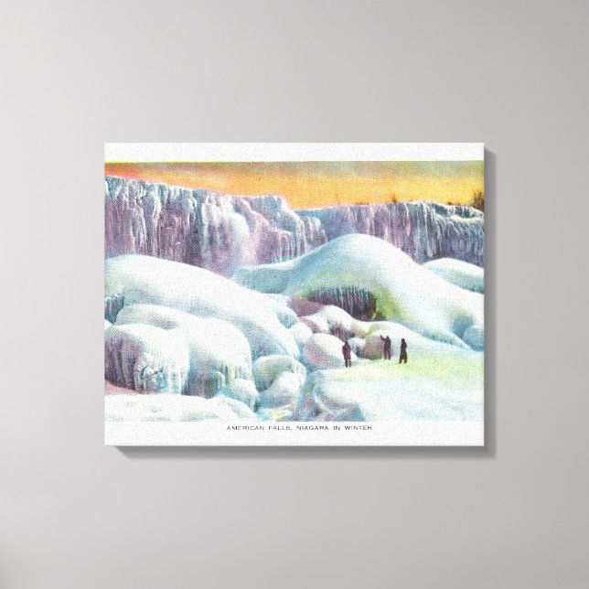 Toile Vue des chutes américaines en hiver (Recto)
