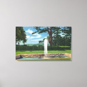 Toile Vue des jardins et de la fontaine de Tanglewood